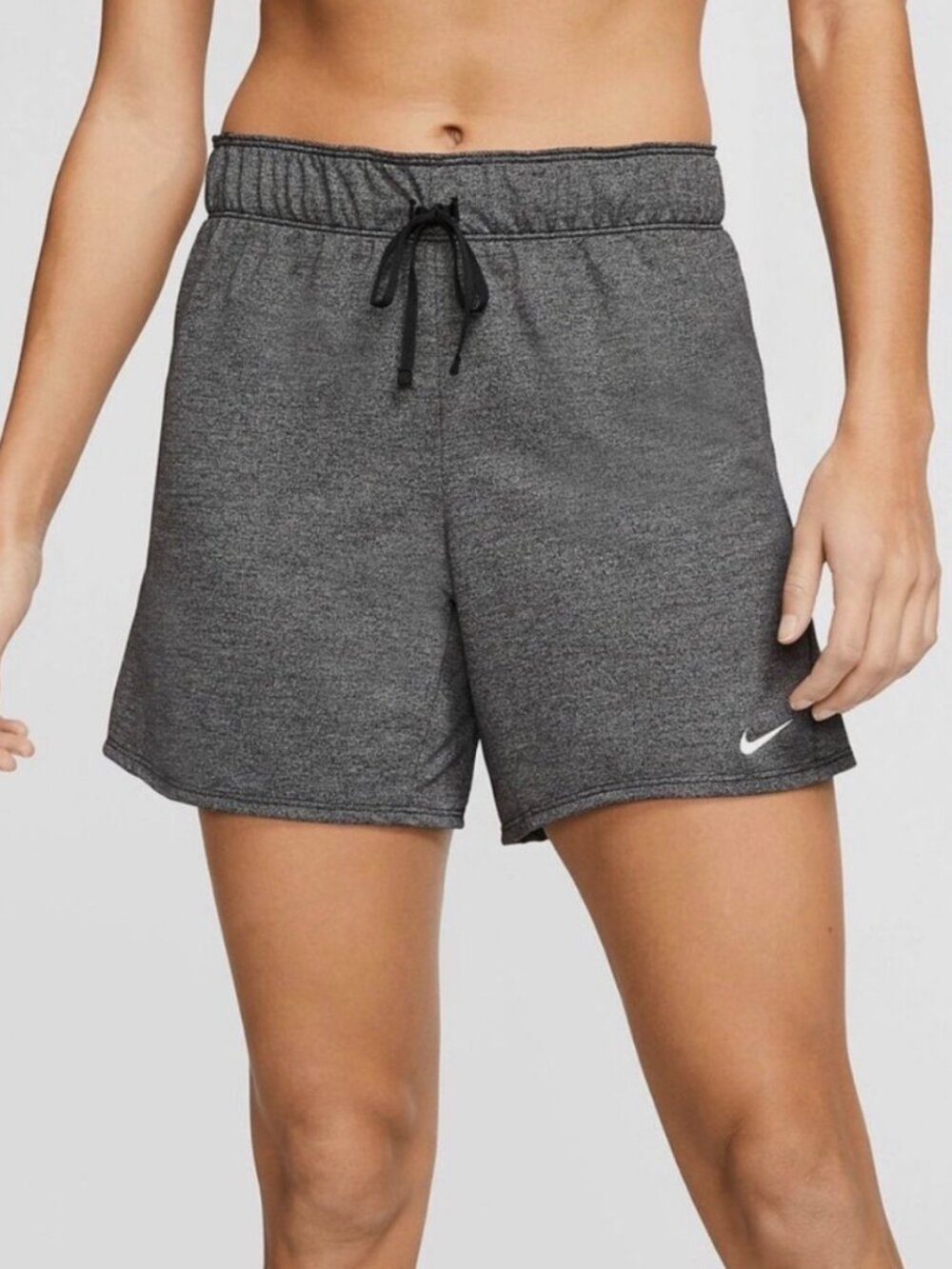 Nike Gray Dri-Fit Training Athletic Shorts Fold Over Waistband w/ Nike Logo, XS
